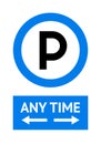 Parking allowed sign, modern label, ready to print