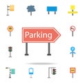 Parking area colored icon. Detailed set of color road sign icons. Premium graphic design. One of the collection icons for websites Royalty Free Stock Photo