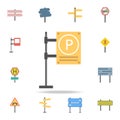 Parking area colored icon. Detailed set of color road sign icons. Premium graphic design. One of the collection icons for websites Royalty Free Stock Photo