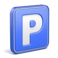 Parking area street sign 3D Royalty Free Stock Photo