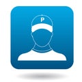 Parking attendant icon, simple style