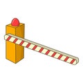Parking barrier icon, cartoon style Royalty Free Stock Photo