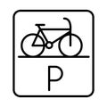Parking bicycle road sign transport line style icon design
