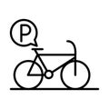 Parking bicycle traffic sign transport line style icon design