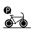 Parking bicycle traffic sign transport silhouette style icon design