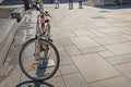 parking for bicycles on a sunny day in Europe. travel