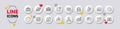 Parking, Bitcoin system and Carousels line icons. For web app, printing. White buttons 3d icons. Vector