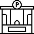 Parking booth icon, Parking lot related vector Royalty Free Stock Photo