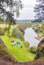 Parking campsite in a beautiful scenic along the white river among the rocks of the 7 brothers