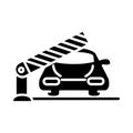 Parking car barrier gate transport silhouette style icon design