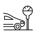 Parking car front meter transport line style icon design Royalty Free Stock Photo