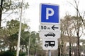 Parking car and motorhome signage blue sign Royalty Free Stock Photo