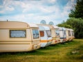 Parking caravans. Mobile home Royalty Free Stock Photo