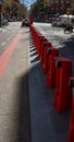 Parking and chargers for electric bicycles from the Bicing service in Barcelona without any parked bicycles. Totally empty and