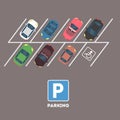 Parking in city. Royalty Free Stock Photo