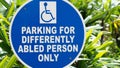 Parking for differently abled persons only Royalty Free Stock Photo