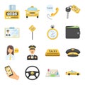 Parking, dispatcher, taxi driver are all for taxi service. Taxi set collection icons in cartoon style vector symbol