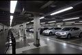 Parking electric cars, Charging stations, fast charging cars AI generated