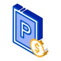 Parking Fee isometric icon vector illustration Royalty Free Stock Photo