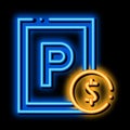 Parking Fee neon glow icon illustration Royalty Free Stock Photo