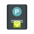 Parking fees icon, flat style Royalty Free Stock Photo