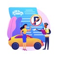 Parking fines abstract concept vector illustration. Royalty Free Stock Photo