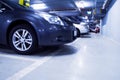 Parking garage, car in underground interior