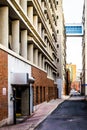 Parking garage and elevated walkway in Harrisburg, Pennsylvania.