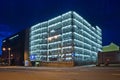 Parking garage at night