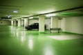 Parking garage in underground interior Royalty Free Stock Photo