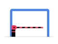 Parking Gate With Barrier In Flat Vector Illustration Symbolizing Access Control And Vehicle Management, Isolated On Royalty Free Stock Photo