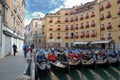 Parking of gondolas in Venice Royalty Free Stock Photo