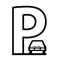 Parking graphic design icon black, vector illustration