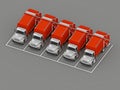 Parking with a group of garbage trucks Royalty Free Stock Photo