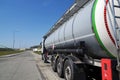 Parking by the highway. Tanker truck while parking in a parking lot Royalty Free Stock Photo