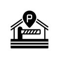 Black solid icon for Parking, barrier and inhibition Royalty Free Stock Photo