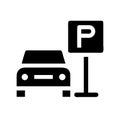 Parking icon flat vector Royalty Free Stock Photo