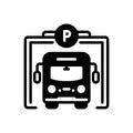 Black solid icon for Parking, haunt and bus Royalty Free Stock Photo