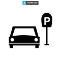 Parking icon or logo isolated sign symbol vector illustration Royalty Free Stock Photo