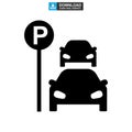 Parking icon or logo isolated sign symbol vector illustration Royalty Free Stock Photo