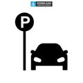 Parking icon or logo isolated sign symbol vector illustration Royalty Free Stock Photo