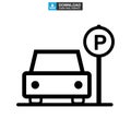 Parking icon or logo isolated sign symbol vector illustration Royalty Free Stock Photo