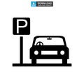 Parking icon or logo isolated sign symbol vector illustration Royalty Free Stock Photo