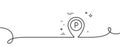 Parking line icon. Location map pointer sign. Continuous line with curl. Vector Royalty Free Stock Photo