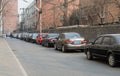 Parking line on the road Royalty Free Stock Photo