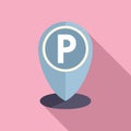 Parking location icon flat vector. Car garage