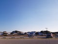 Parking lot at Beautiful Grayton beach in Florida panhandle during early spring