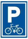 Parking lot, bicycle, road sign, vector icon