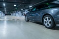 Parking lot cars. Car lot parking space in underground city garage. Empty road asphalt background. Industrial Shed or Parking Lot Royalty Free Stock Photo