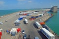 Parking lot the a ferry terminal in Hirtshals (Denmark)